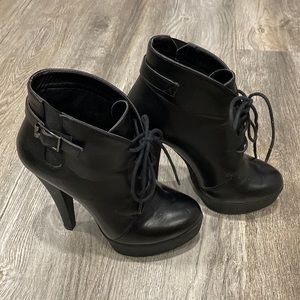 Charles David black platform booties